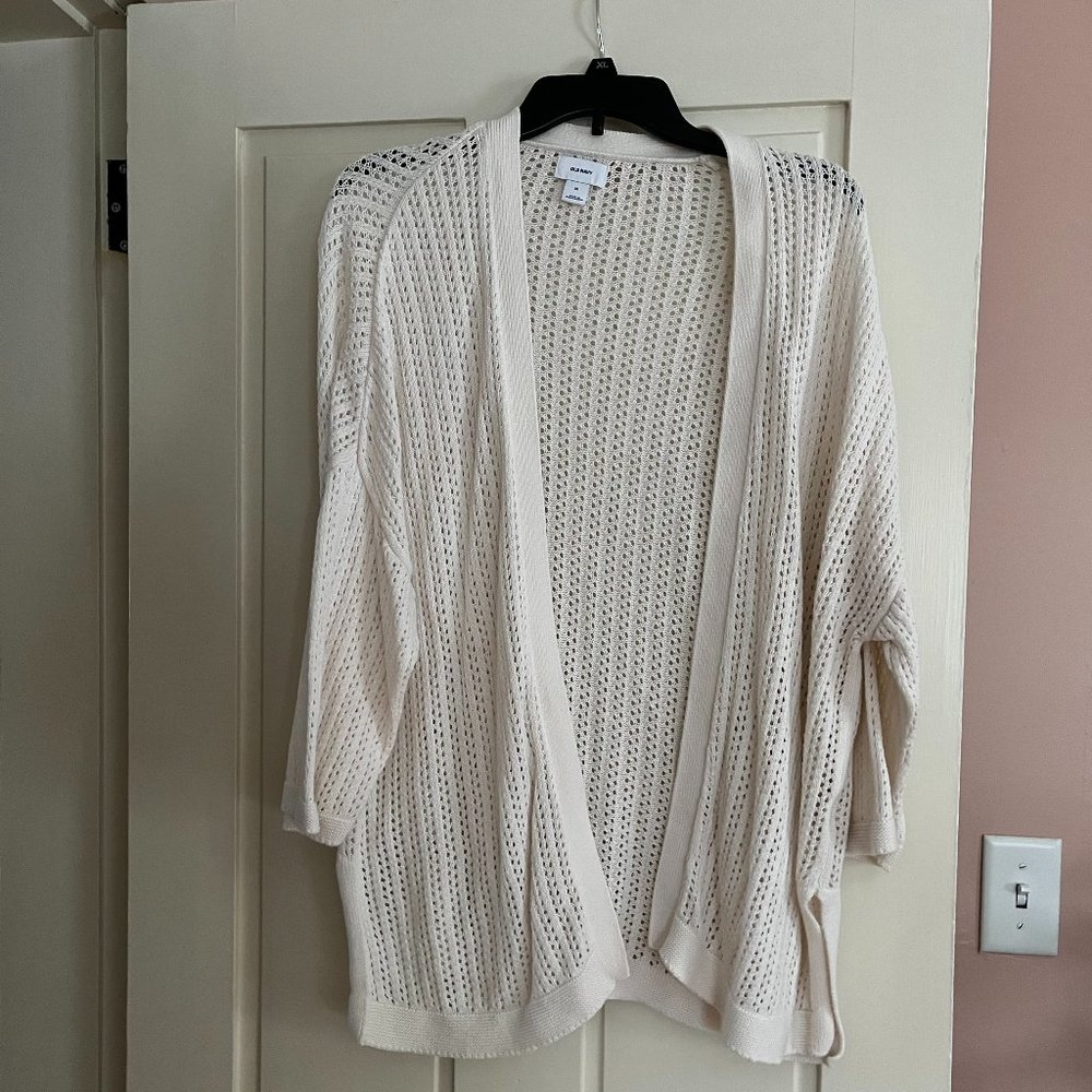 Women's 3/4 Sleeve Cardigan - Size XL - Cream color